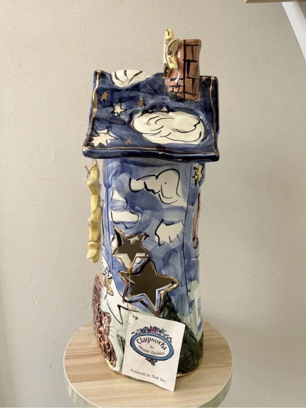 The Stargazer - Blue Sky Claysorks by Heather Goldminc Tea Light 2000 - Picture 2 of 13